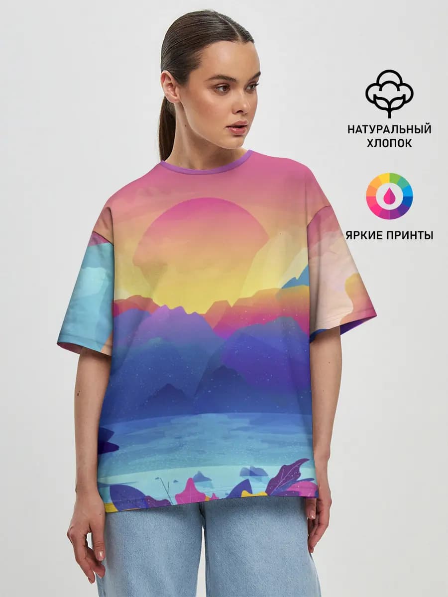 Женская футболка оверсайз