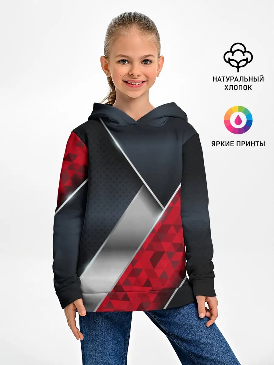 3D BLACK AND RED METAL