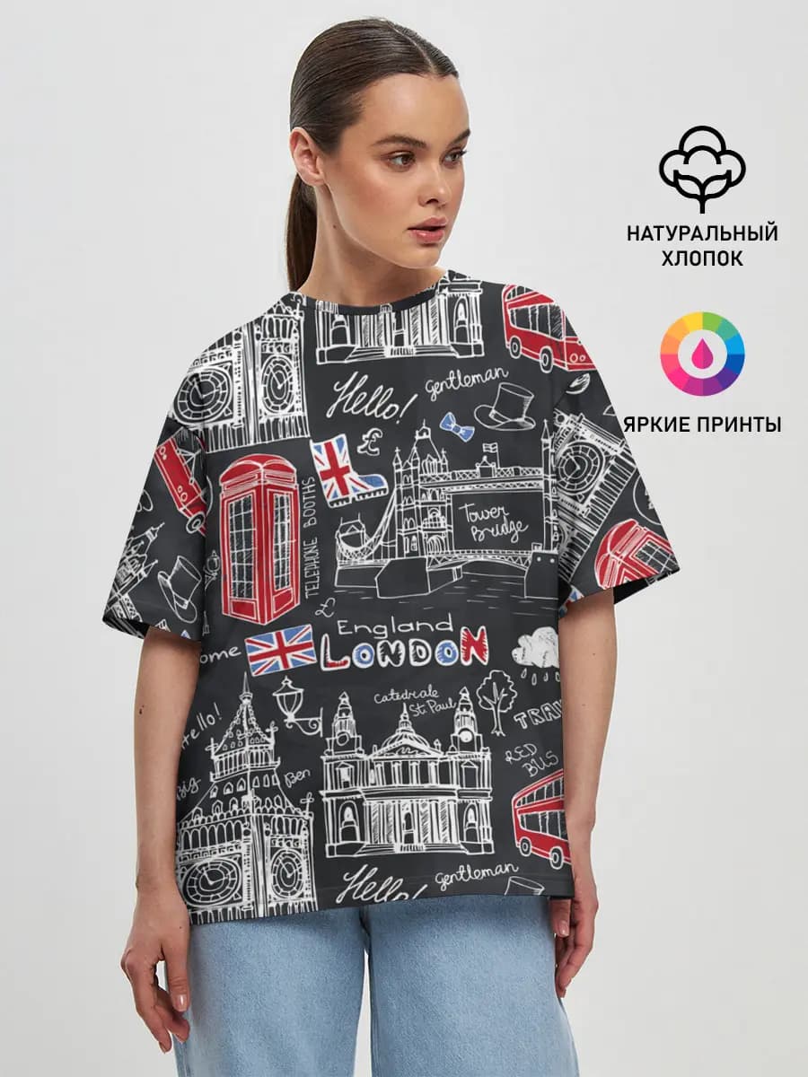 Женская футболка оверсайз