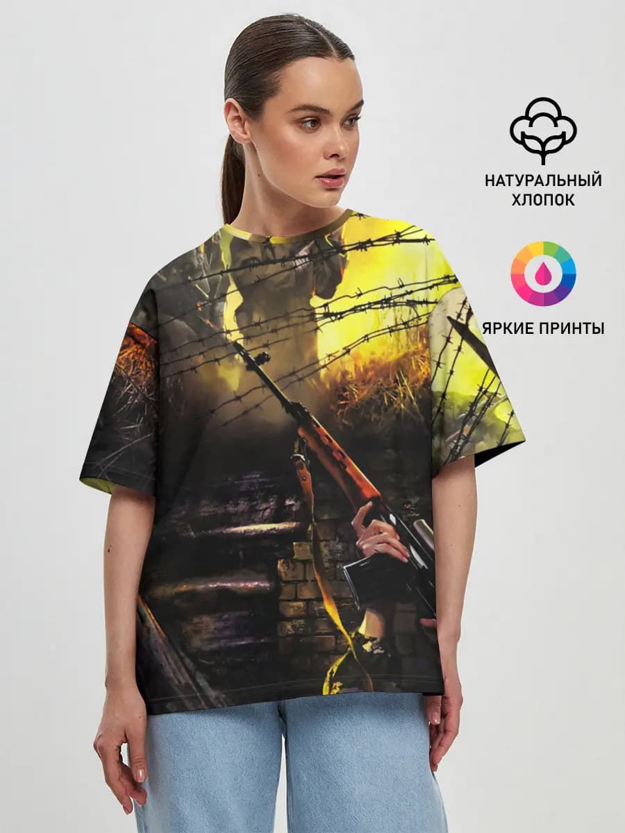 Женская футболка оверсайз