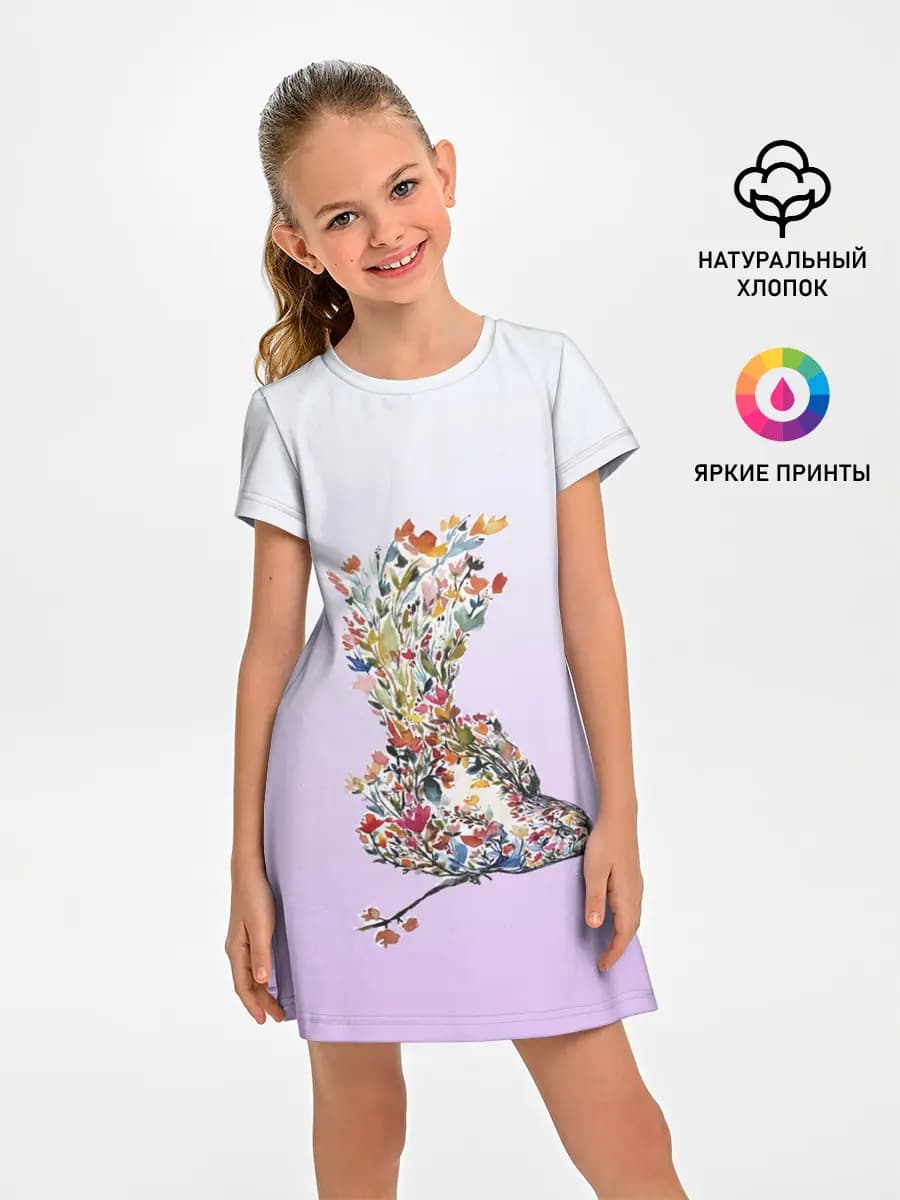 акварельная птичка