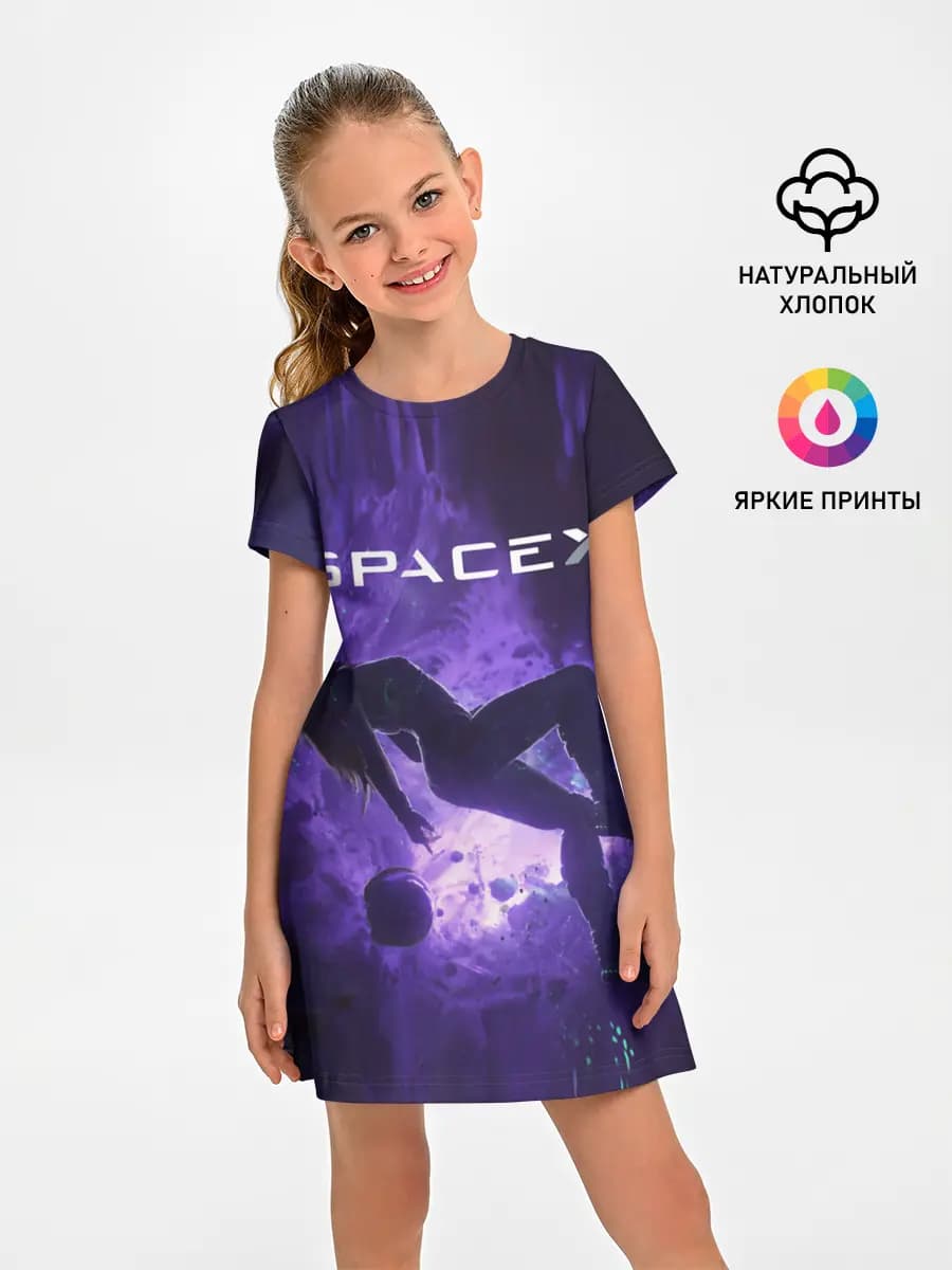 Space X Girl in zero gravity