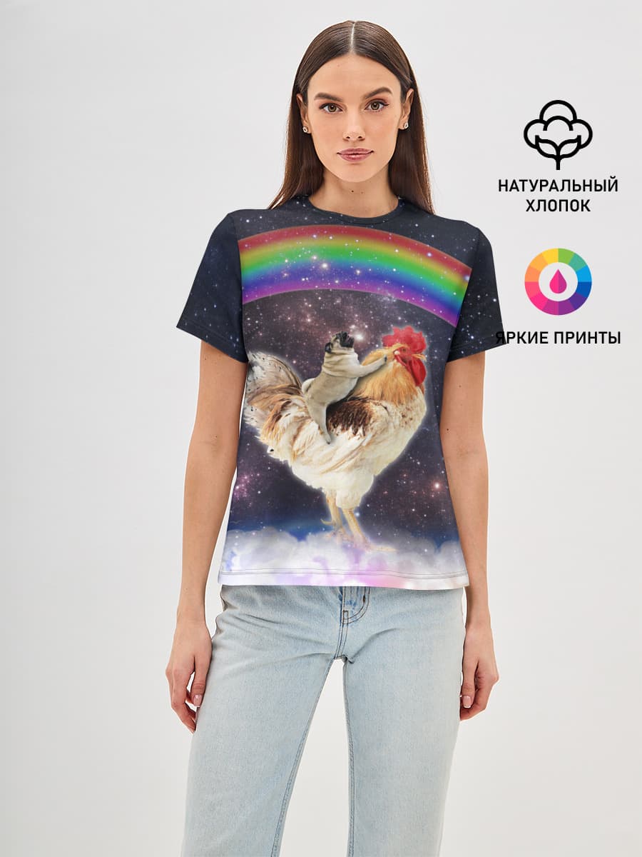 Мопс на курице в космосе