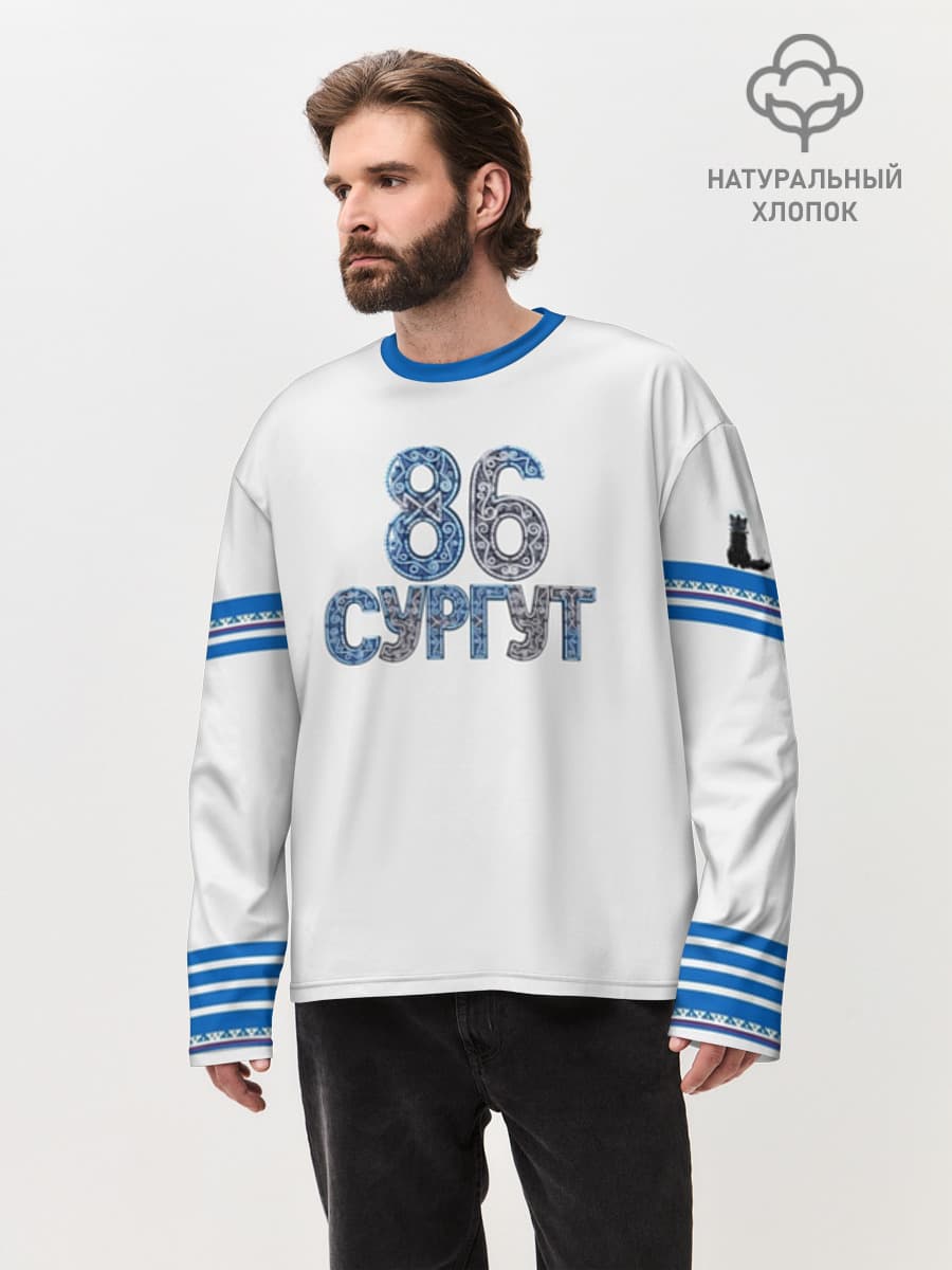 Лонгслив мужской оверсайз из хлопка